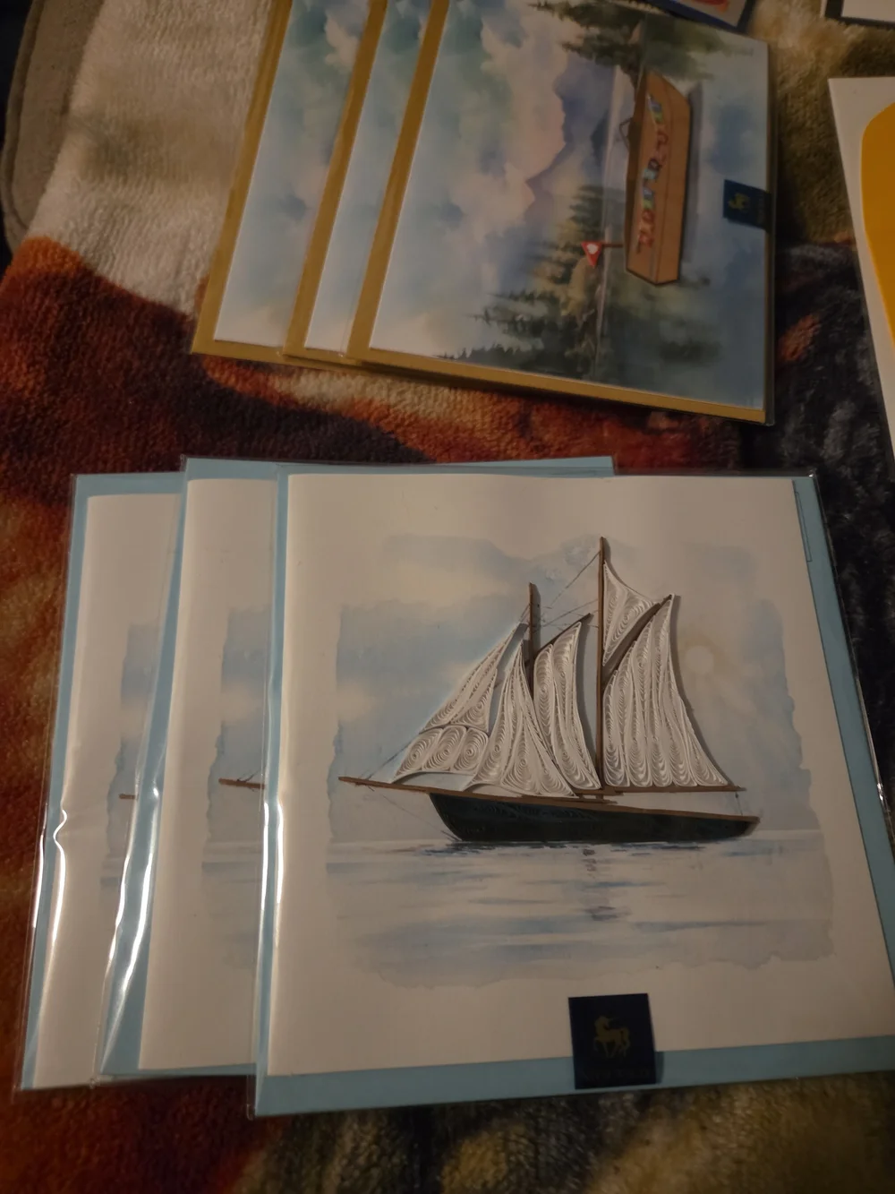 Assorted 18 Father's Day Niquead Greeting Cards - Blue, Yellow, White